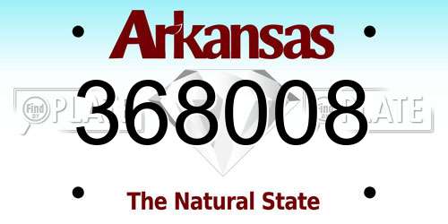 368008 Arkansas License Plate