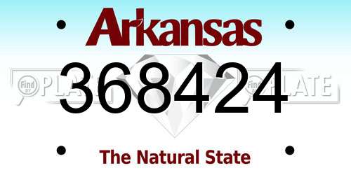 368424 Arkansas License Plate