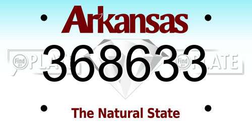 368633 Arkansas License Plate