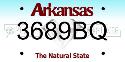 3689BQ Arkansas License Plate