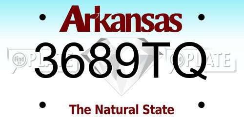 3689TQ Arkansas License Plate