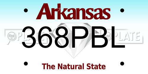 368PBL Arkansas License Plate