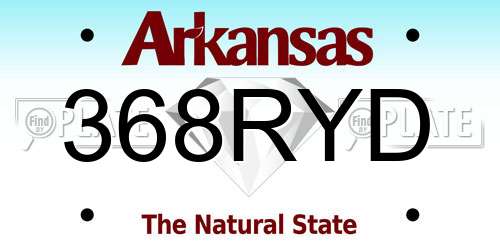 368RYD Arkansas License Plate