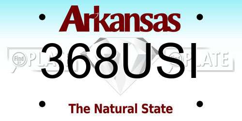 368USI Arkansas License Plate