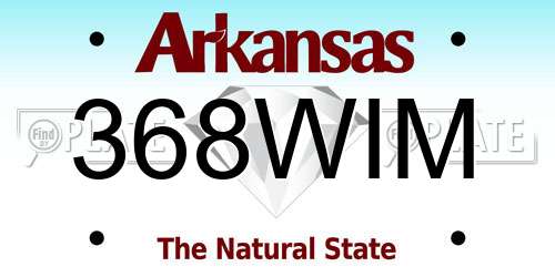 368WIM Arkansas License Plate