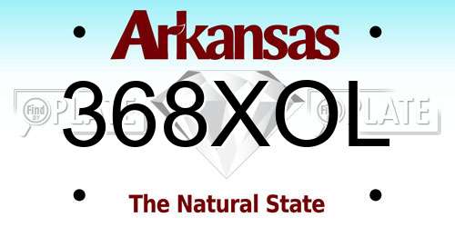 368XOL Arkansas License Plate