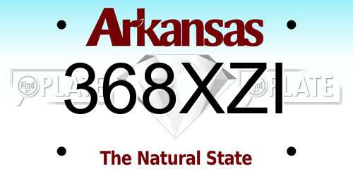 368XZI Arkansas License Plate