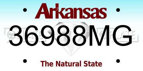 36988MG Arkansas License Plate