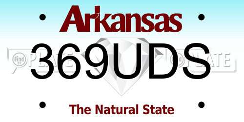 369UDS Arkansas License Plate