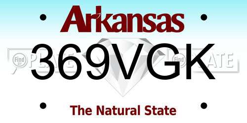 369VGK Arkansas License Plate