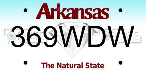 369WDW Arkansas License Plate