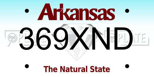 369XND Arkansas License Plate