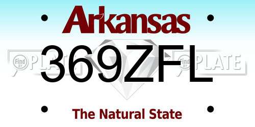 369ZFL Arkansas License Plate
