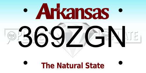 369ZGN Arkansas License Plate