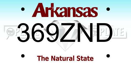 369ZND Arkansas License Plate