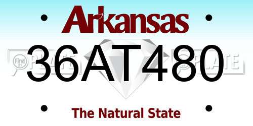 36AT480 Arkansas License Plate