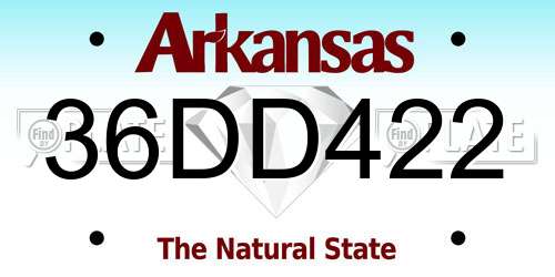 36DD422 Arkansas License Plate