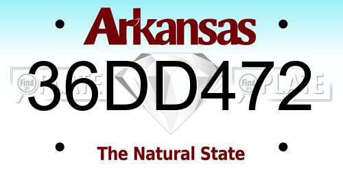 36DD472 Arkansas License Plate