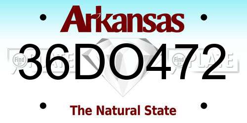 36DO472 Arkansas License Plate
