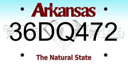 36DQ472 Arkansas License Plate