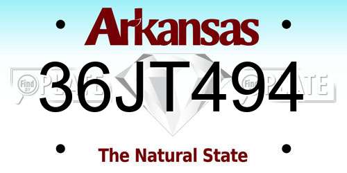 36JT494 Arkansas License Plate