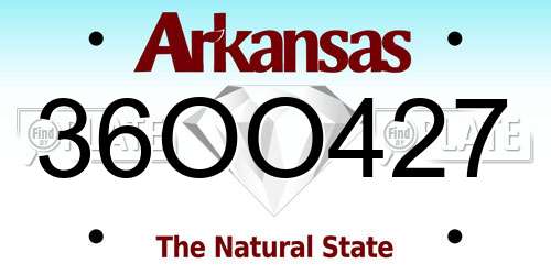 36OO427 Arkansas License Plate