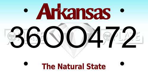 36OO472 Arkansas License Plate