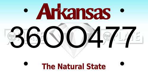 36OO477 Arkansas License Plate