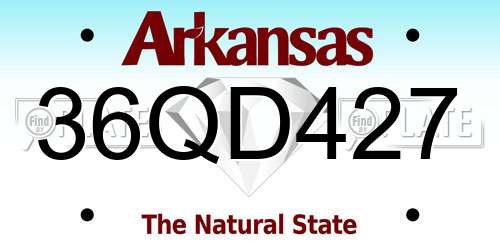 36QD427 Arkansas License Plate