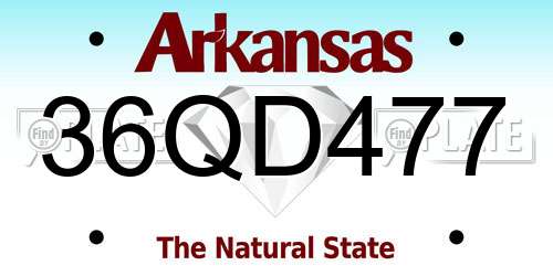 36QD477 Arkansas License Plate