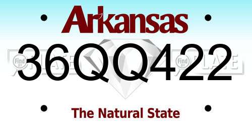 36QQ422 Arkansas License Plate