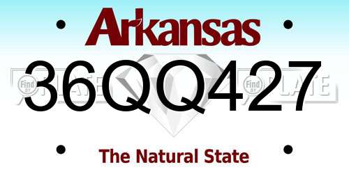 36QQ427 Arkansas License Plate