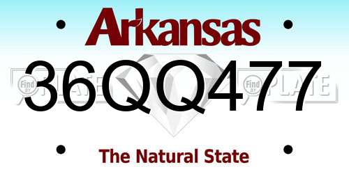 36QQ477 Arkansas License Plate