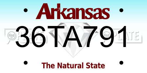 36TA791 Arkansas License Plate