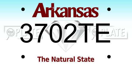 3702TE Arkansas License Plate
