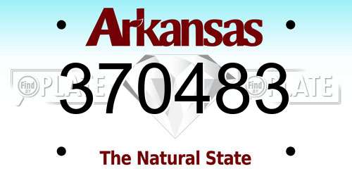 370483 Arkansas License Plate