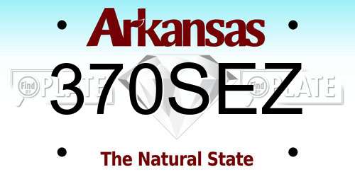 370SEZ Arkansas License Plate