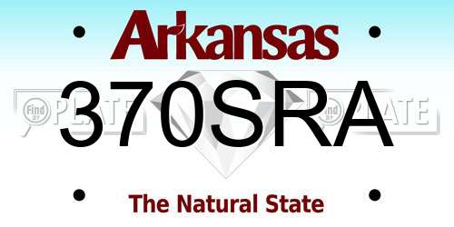 370SRA Arkansas License Plate