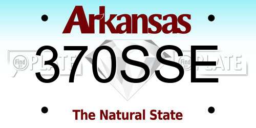 370SSE Arkansas License Plate