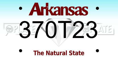 370T23 Arkansas License Plate