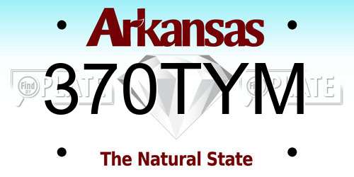 370TYM Arkansas License Plate
