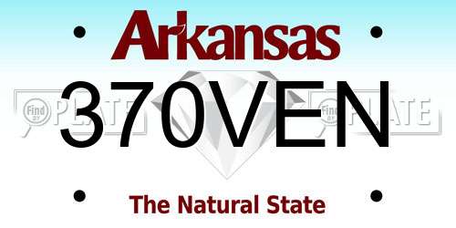370VEN Arkansas License Plate