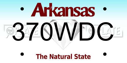 370WDC Arkansas License Plate