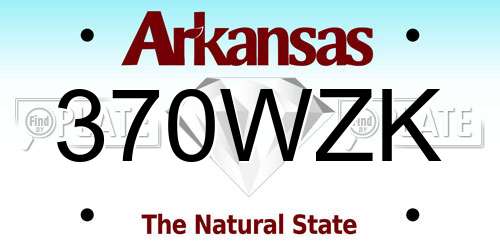 370WZK Arkansas License Plate
