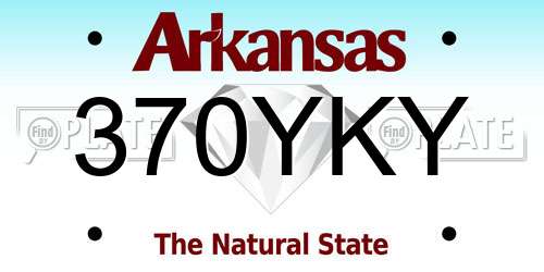 370YKY Arkansas License Plate