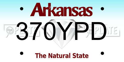 370YPD Arkansas License Plate