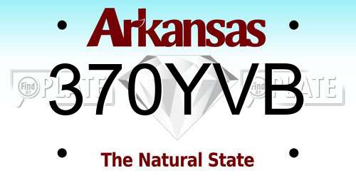 370YVB Arkansas License Plate