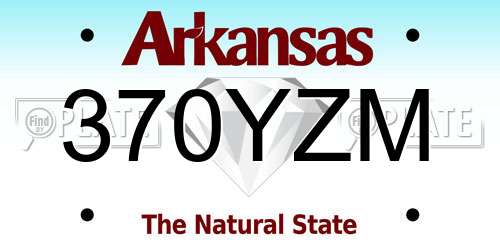 370YZM Arkansas License Plate