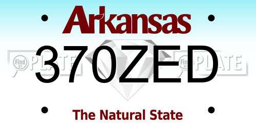 370ZED Arkansas License Plate