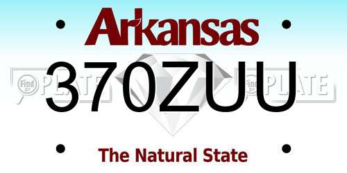 370ZUU Arkansas License Plate